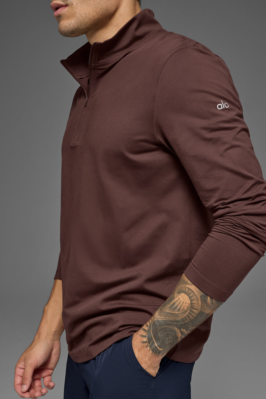 Conquer 1/4 Zip Reform Long Sleeve - Brownstone — photo 4