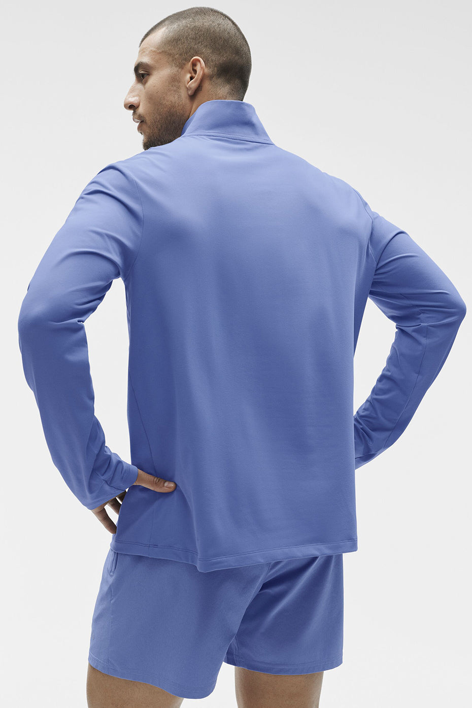 Conquer 1/4 Zip Reform Long Sleeve - Provence Blue — photo 2