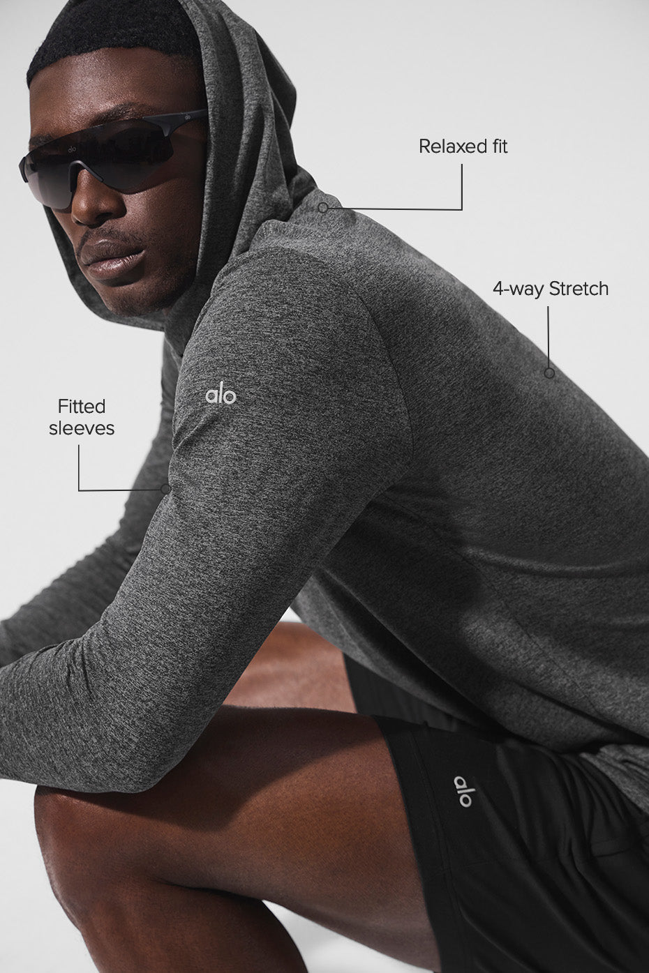Conquer Reform Long Sleeve With Hood - Dark Heather Grey — photo 2