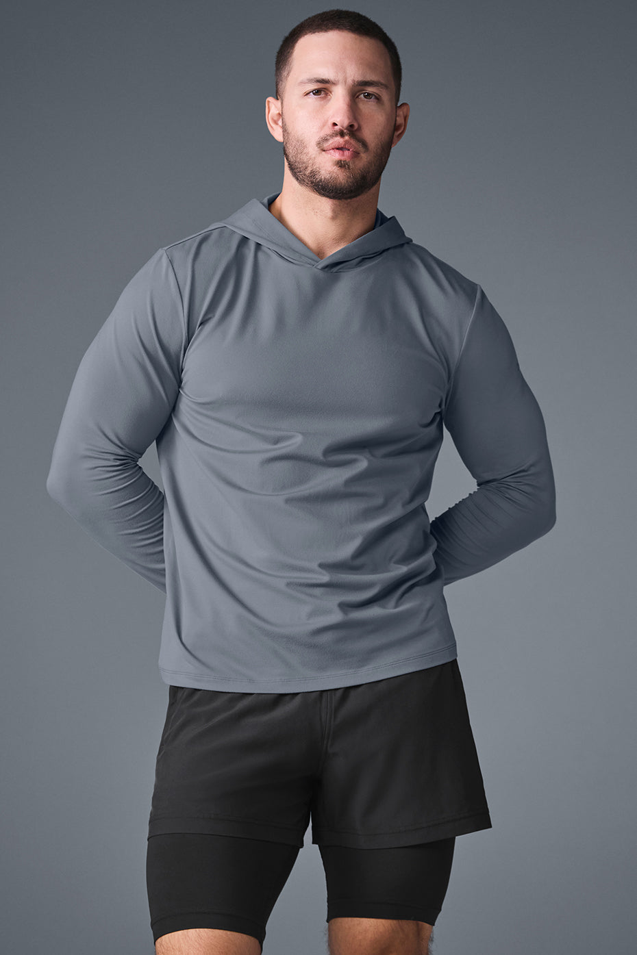 Conquer Reform Long Sleeve With Hood - Steel Grey — photo 1