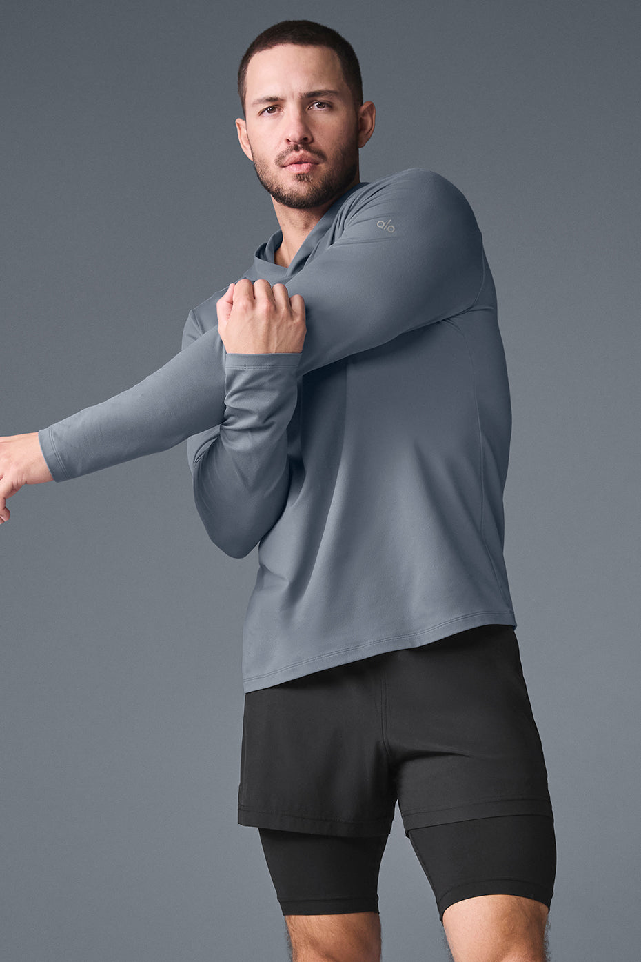 Conquer Reform Long Sleeve With Hood - Steel Grey — photo 5
