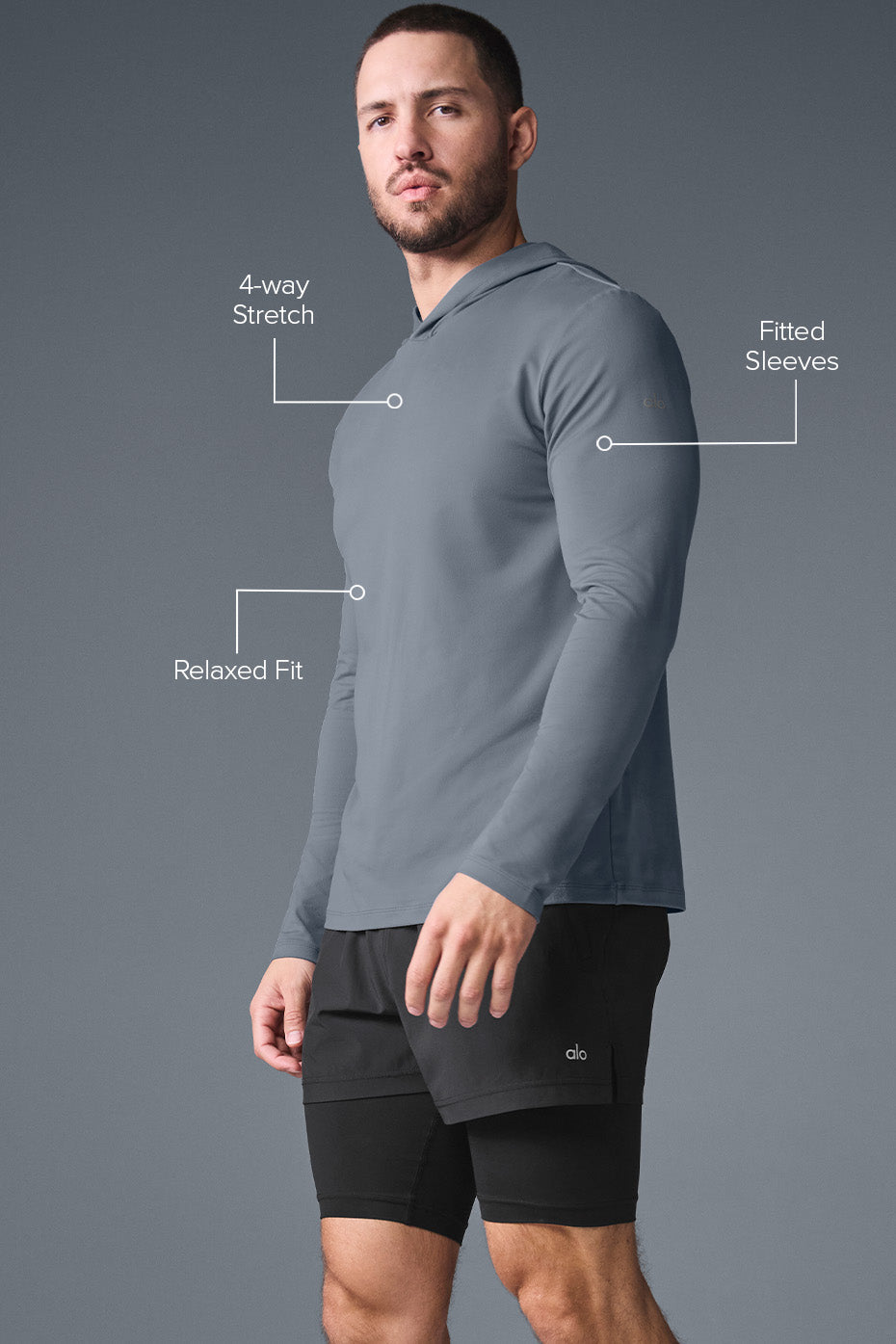 Conquer Reform Long Sleeve With Hood - Steel Grey — photo 2