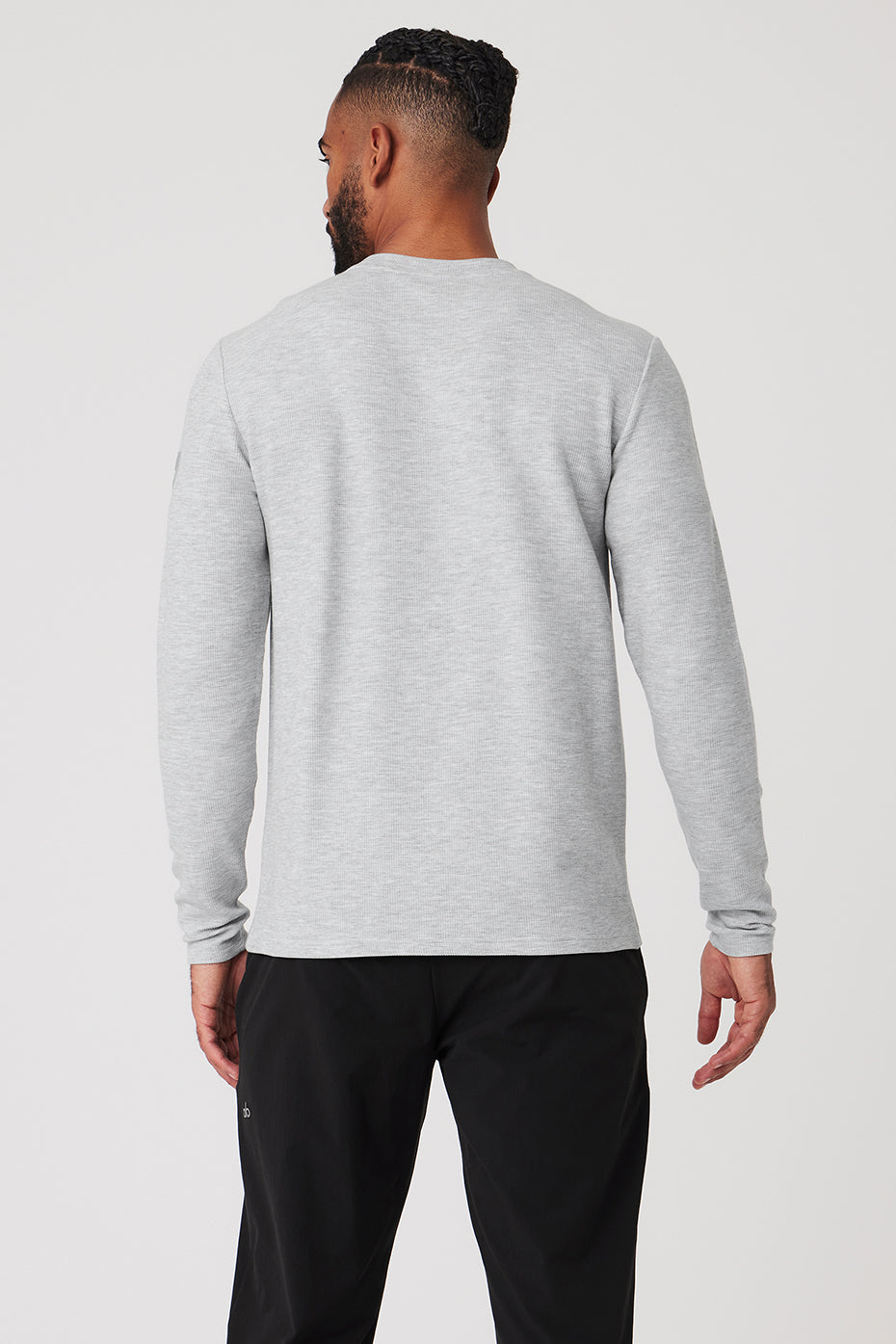 Micro Waffle Fast Break Long Sleeve Tee - Athletic Heather Grey — photo 2
