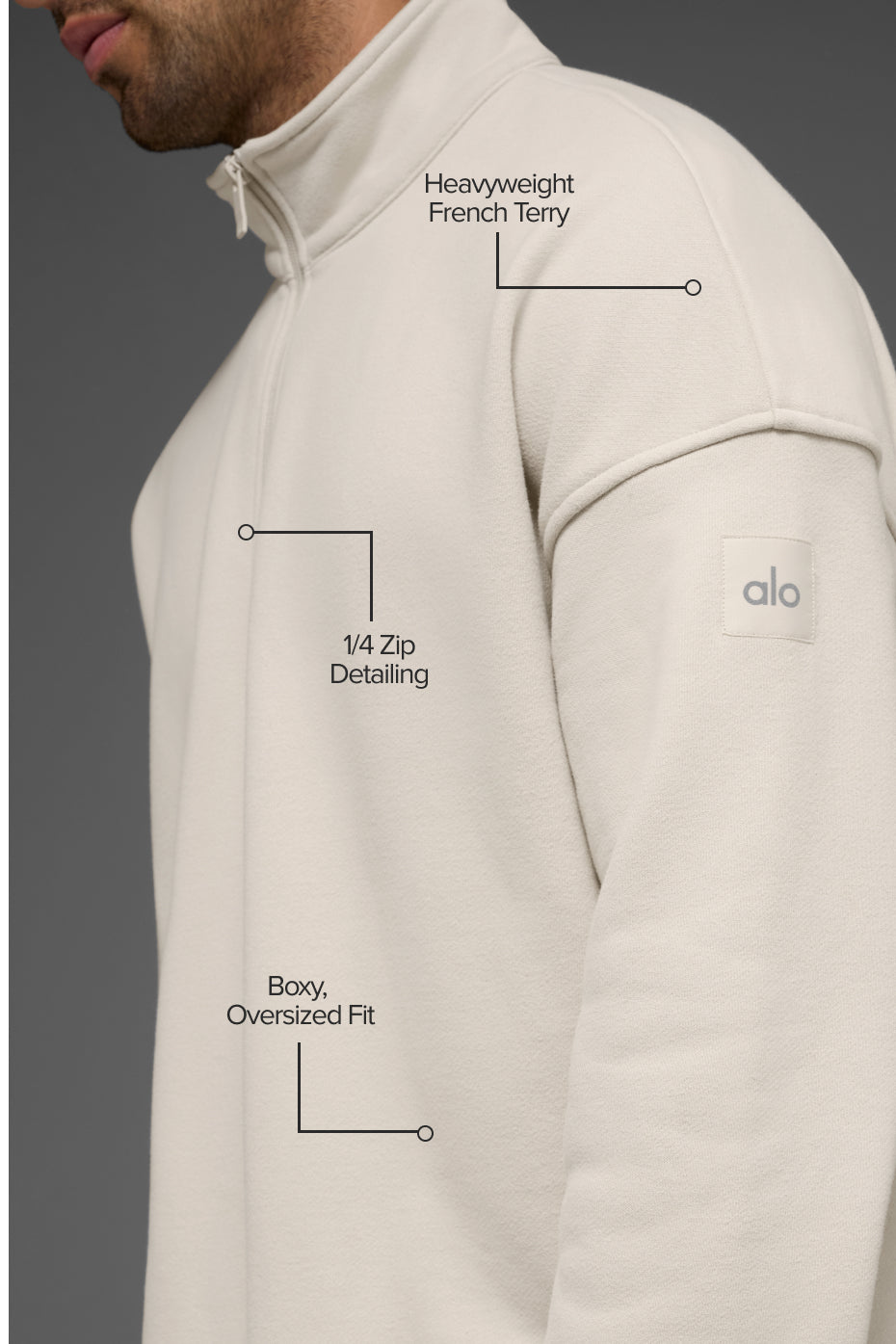 Renown Heavy Weight 1/4 Zip - Bone — photo 2