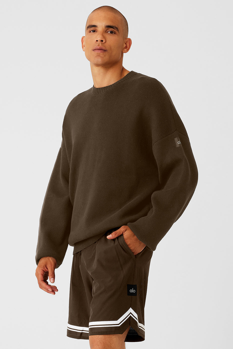 Scholar Crew Neck Sweater - Espresso — photo 3