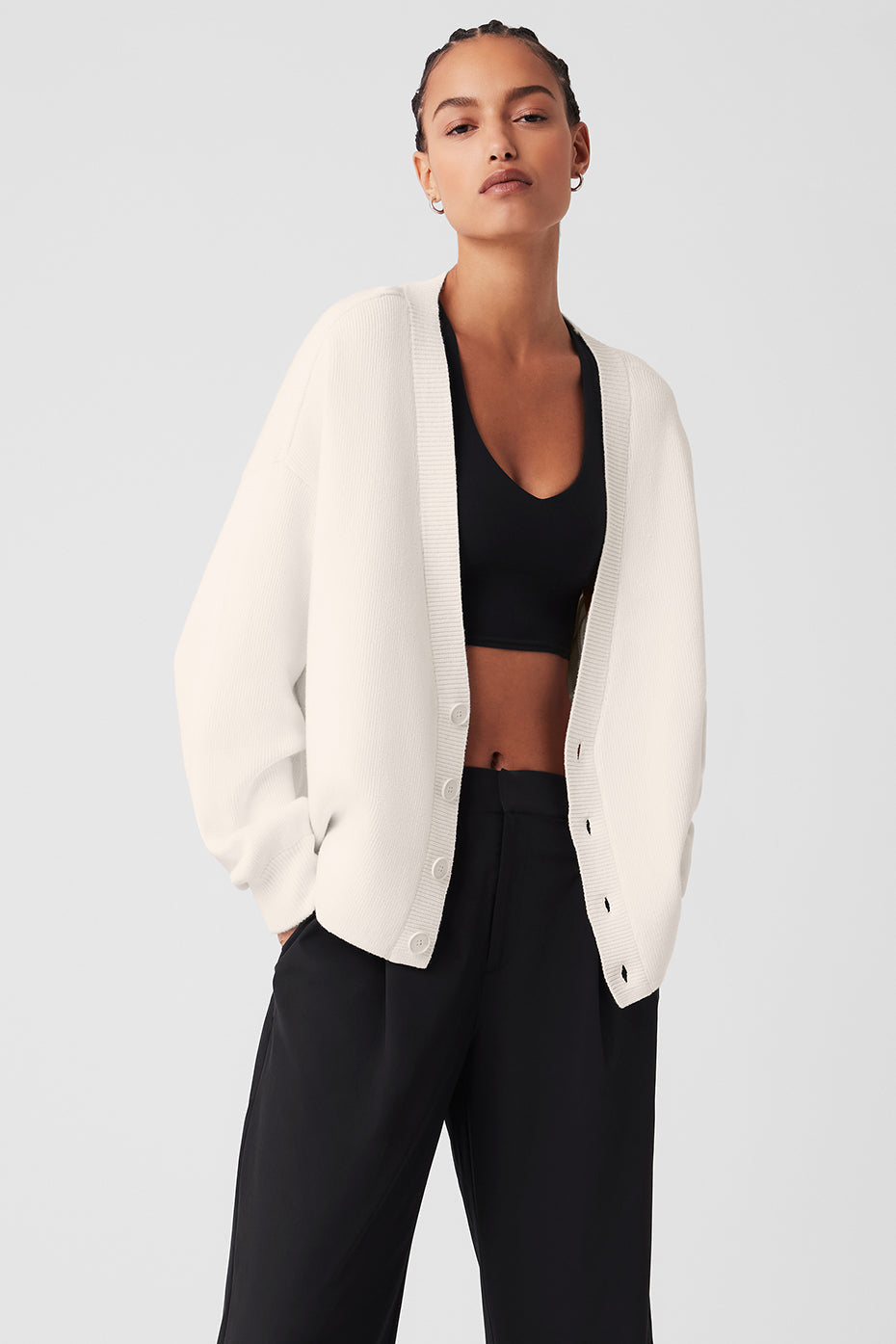 Scholar Cardigan Sweater - Ivory — photo 1