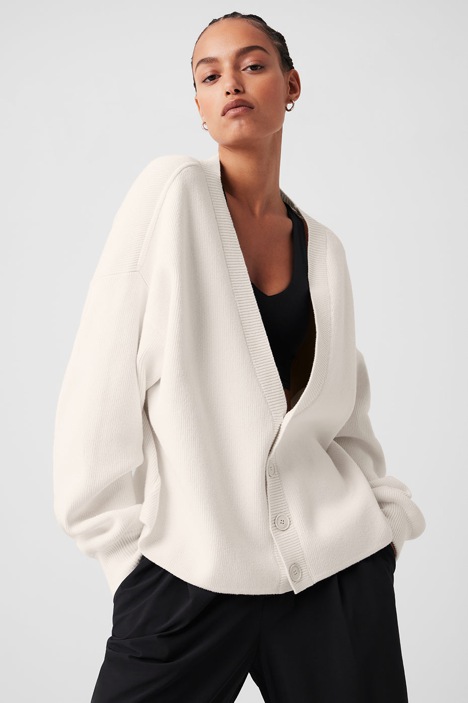 Scholar Cardigan Sweater - Ivory — photo 4