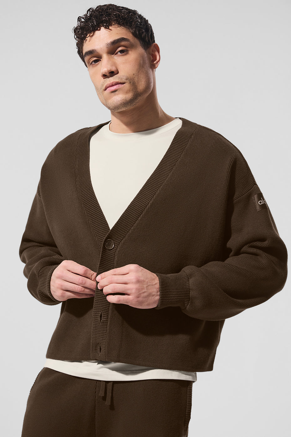 Scholar Cardigan Sweater - Espresso — photo 1