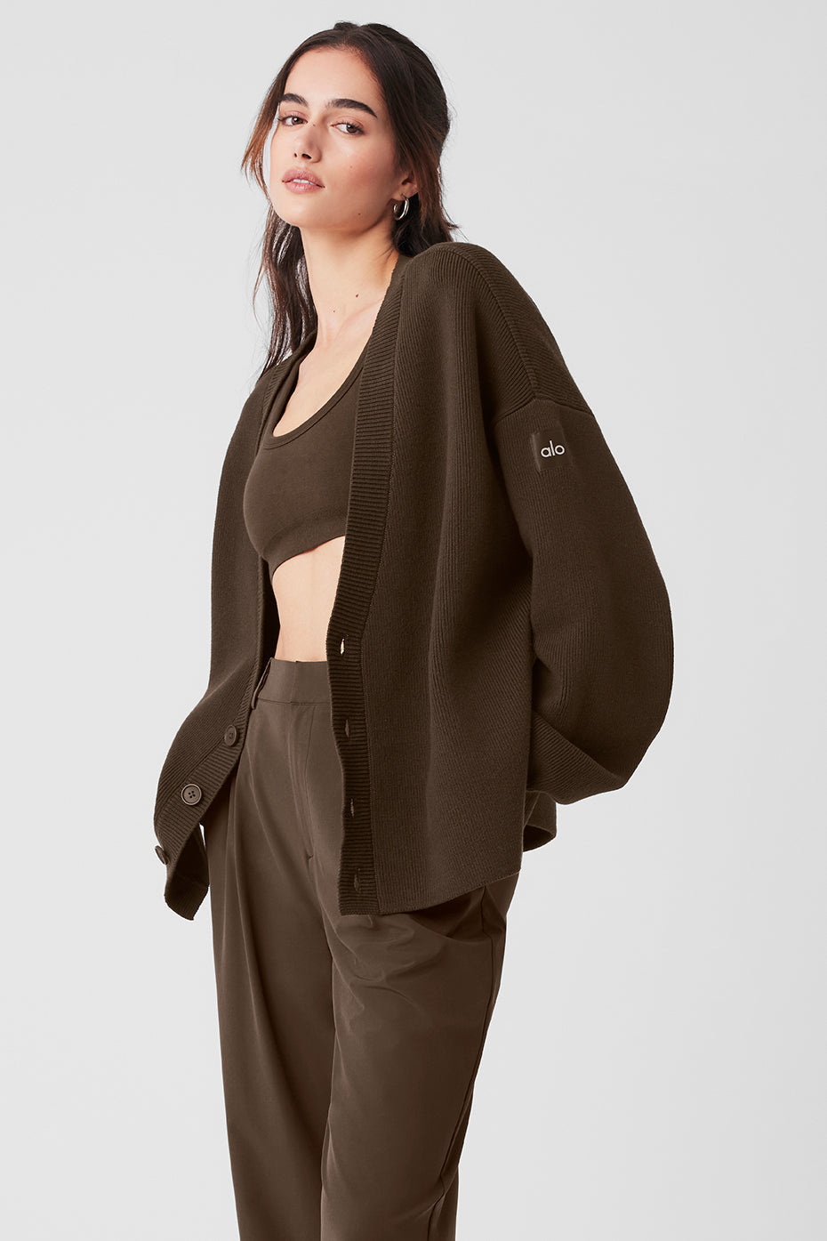 Scholar Cardigan Sweater - Espresso — photo 3
