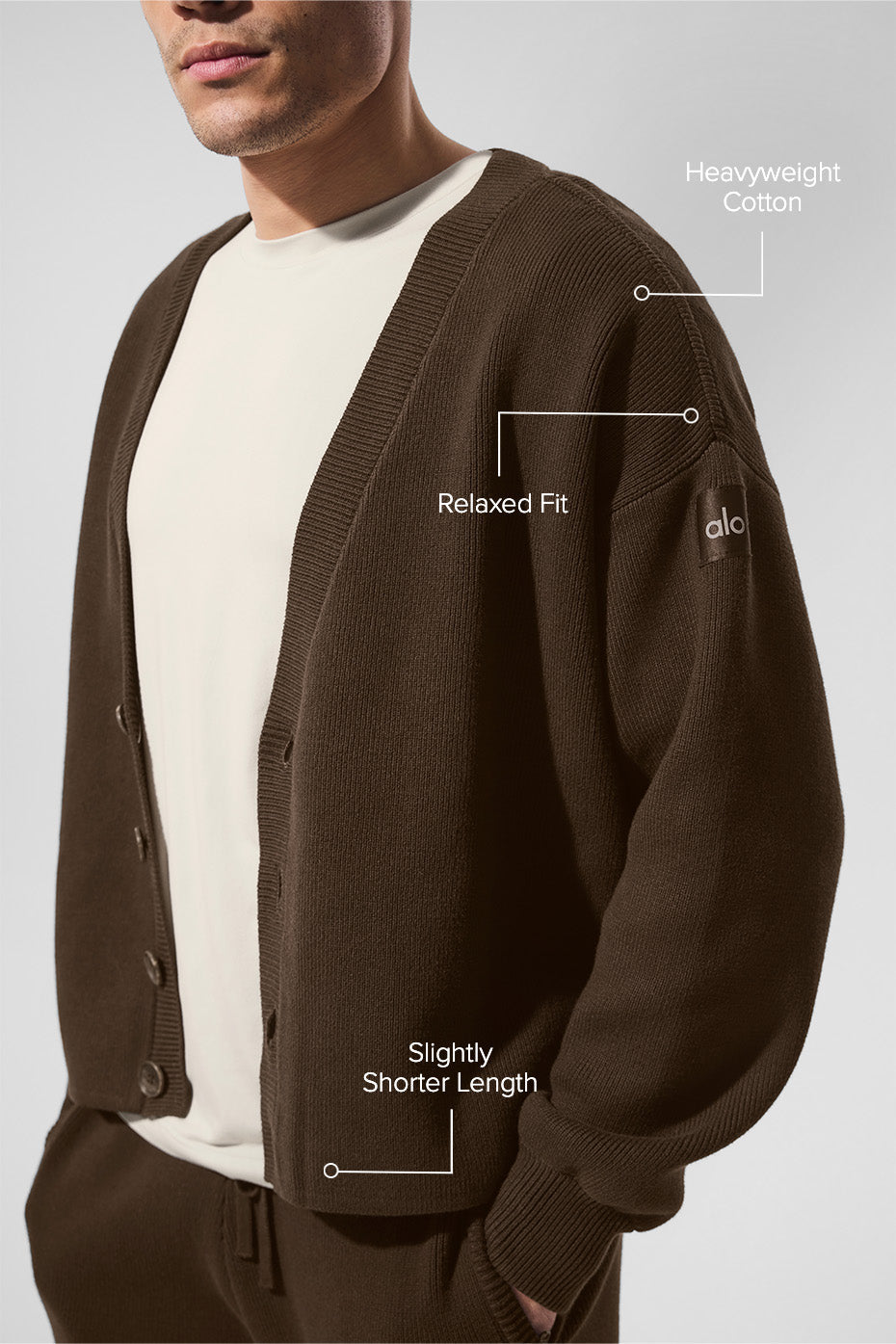 Scholar Cardigan Sweater - Espresso — photo 2