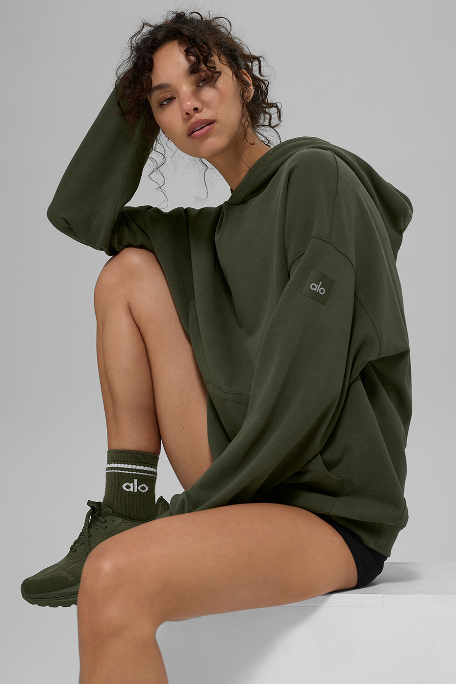 Double Take Hoodie - Green Olive — photo 4