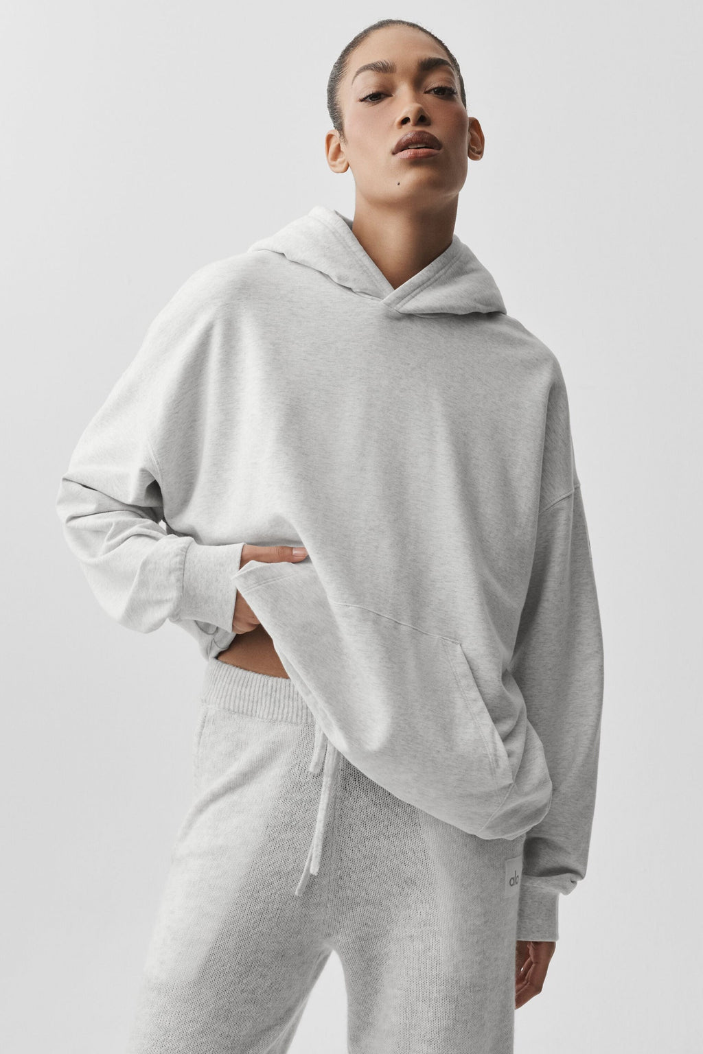 Double Take Hoodie - White Heather — photo 1