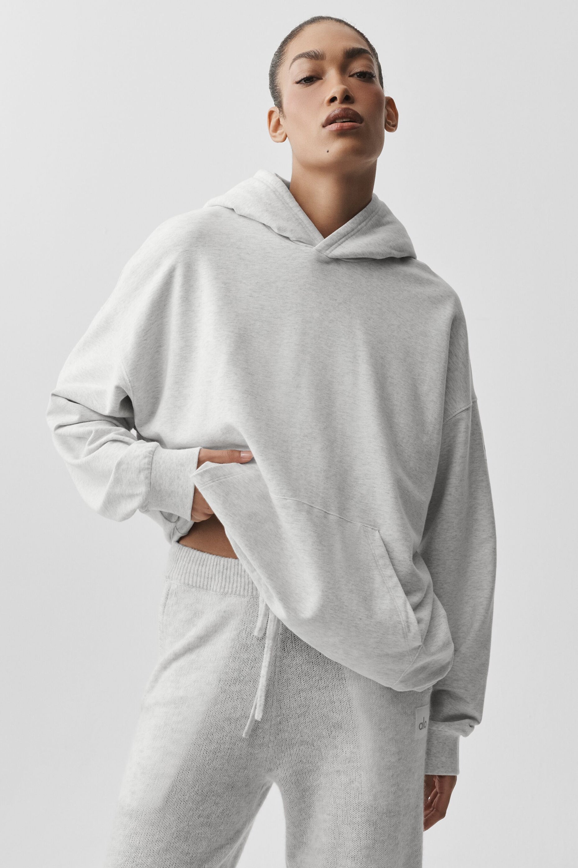 Double Take Hoodie - White Heather — photo 1