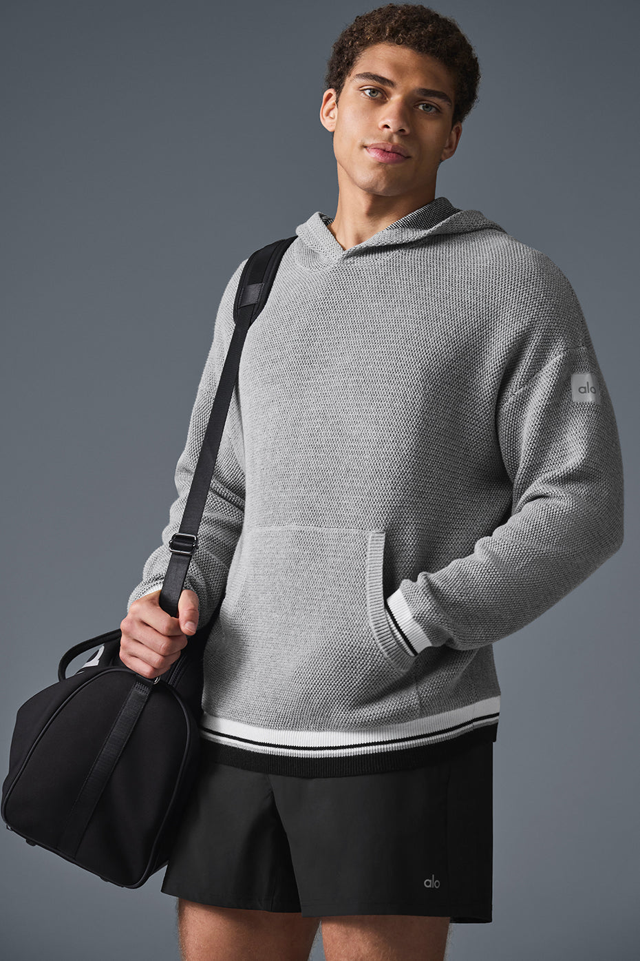 Sports Club Sweater Knit Hoodie - Athletic Heather Grey — photo 1