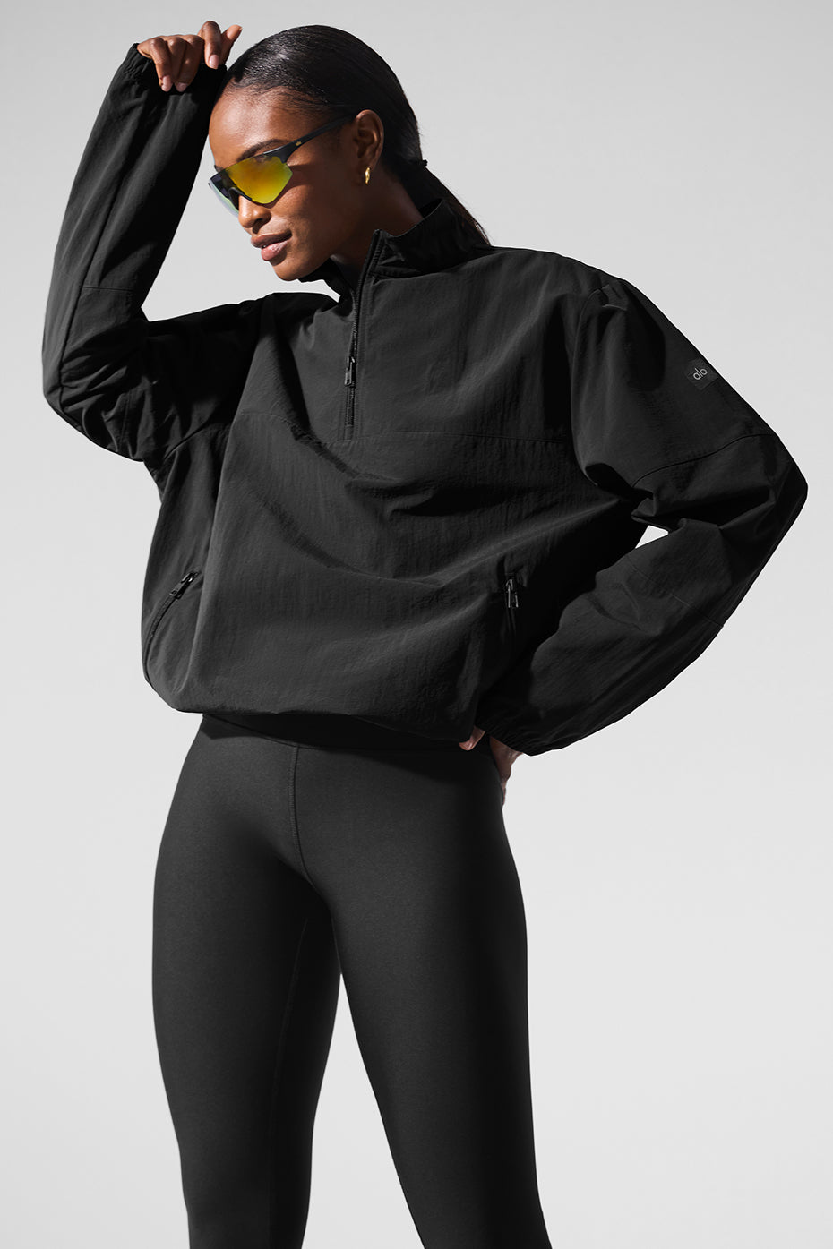 Light Weight Takeaway Track Pullover - Black — photo 1