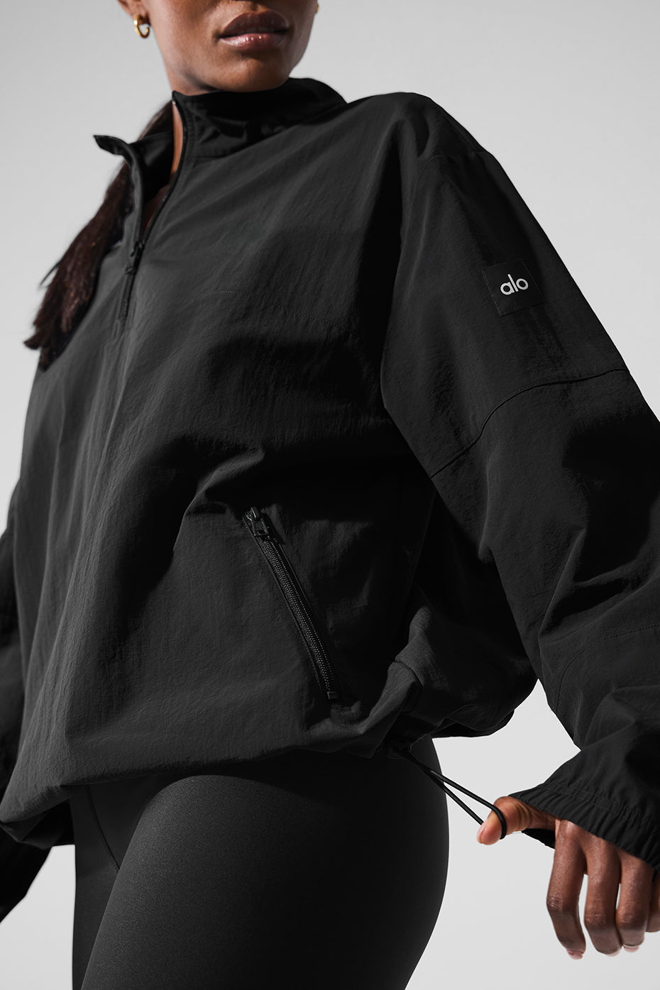 Light Weight Takeaway Track Pullover - Black — photo 3