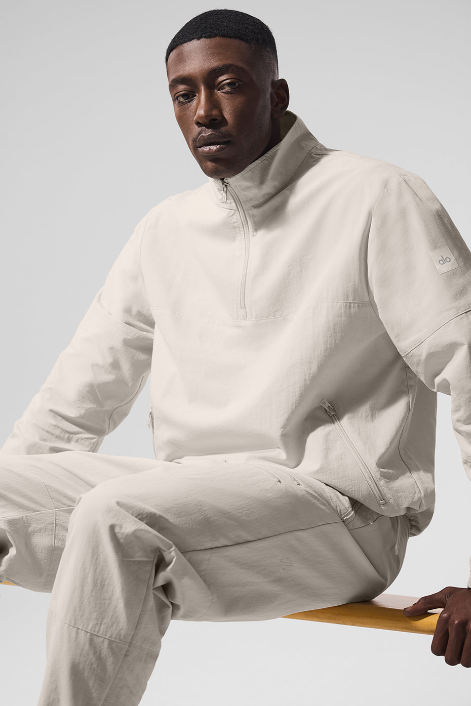 Light Weight Takeaway Track Pullover - Bone — photo 4