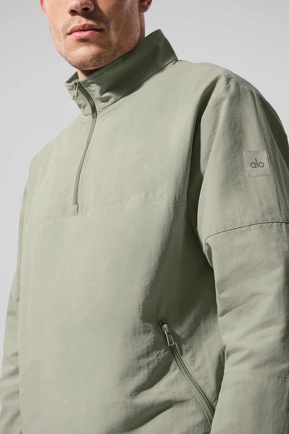 Light Weight Takeaway Track Pullover - Limestone — photo 2