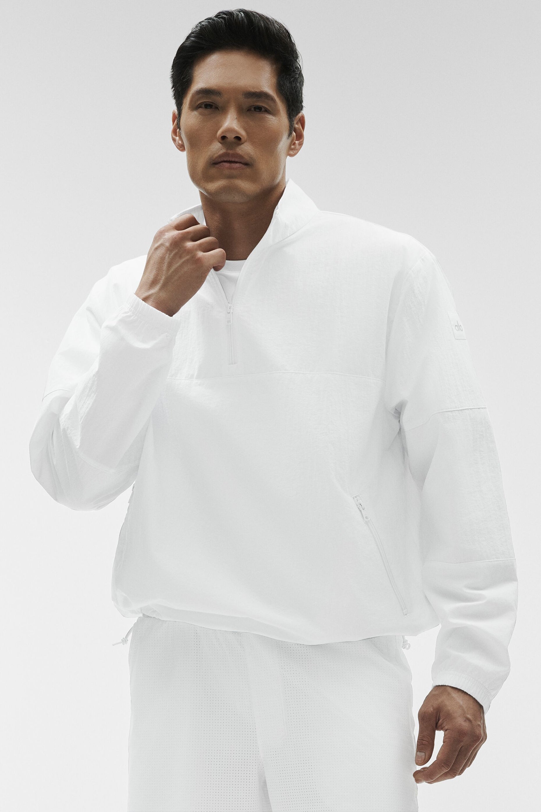 Light Weight Takeaway Track Pullover - White — photo 3