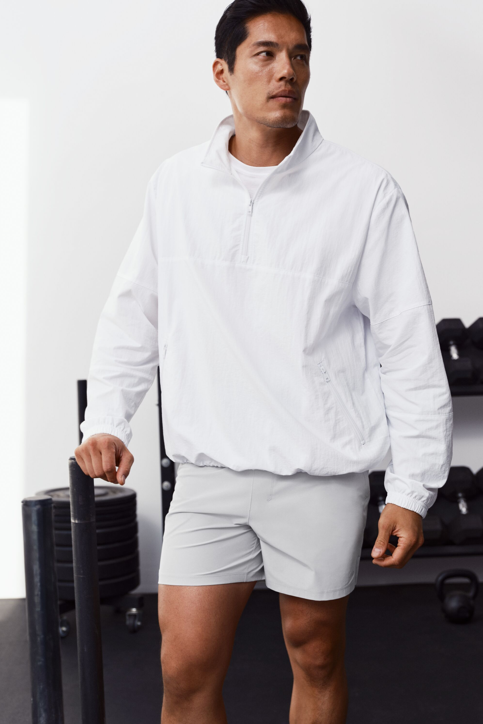 Light Weight Takeaway Track Pullover - White — photo 1