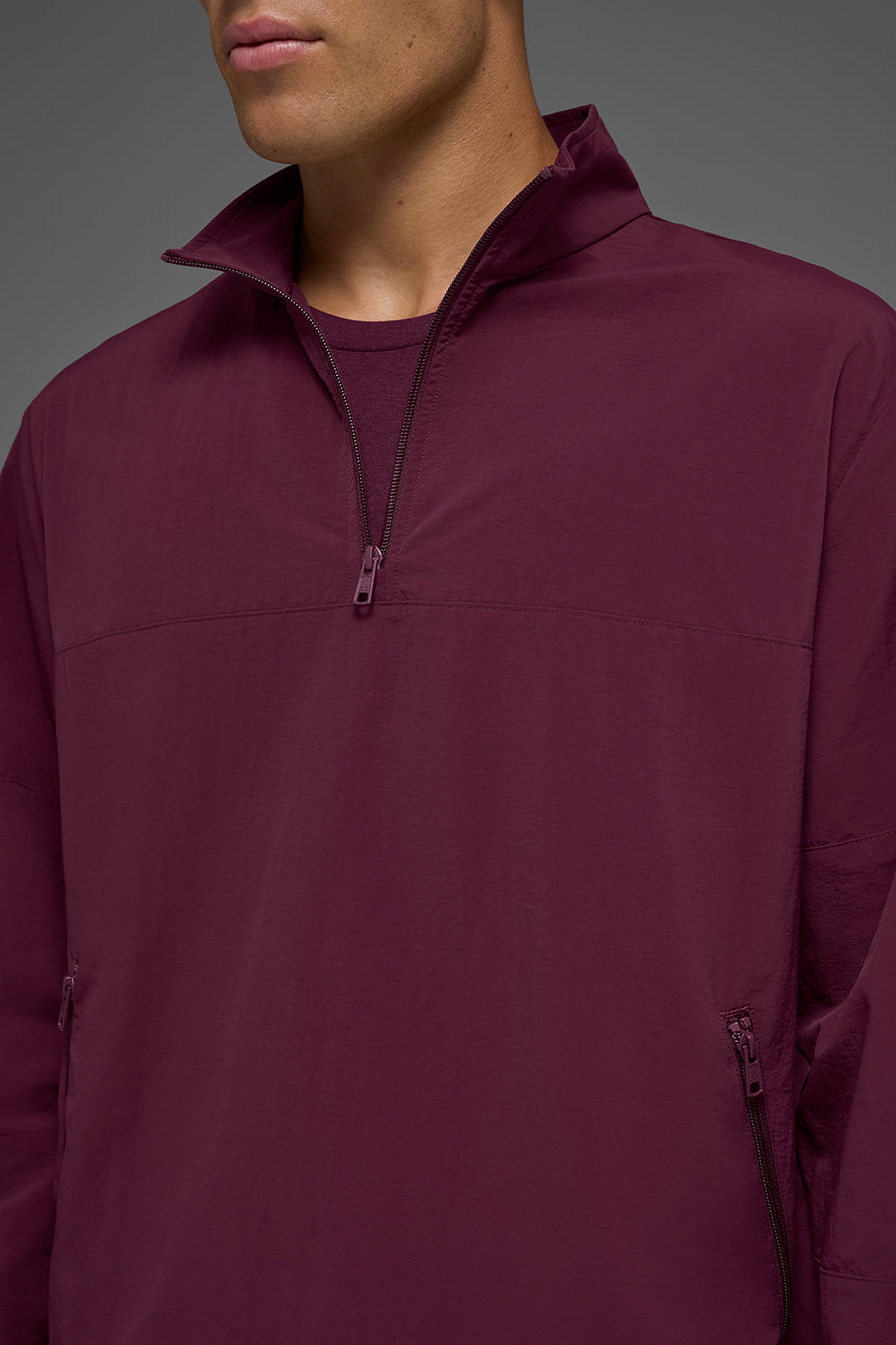 Light Weight Takeaway Track Pullover - Burgundy — photo 3