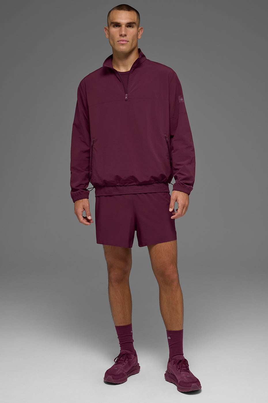 Light Weight Takeaway Track Pullover - Burgundy — photo 4