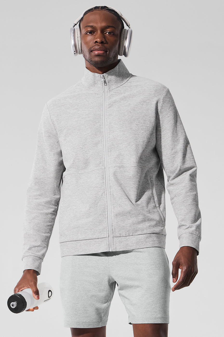 Conquer Max Mock Neck Full Zip - Athletic Heather Grey — photo 1