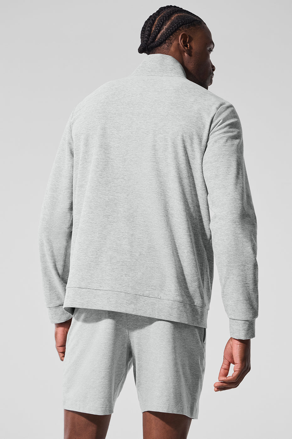 Conquer Max Mock Neck Full Zip - Athletic Heather Grey — photo 3