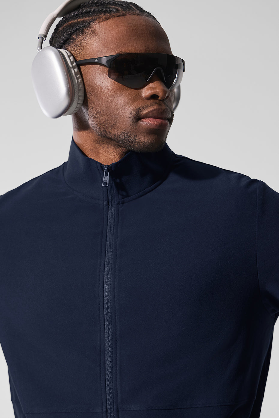 Conquer Max Mock Neck Full Zip - Navy — photo 4