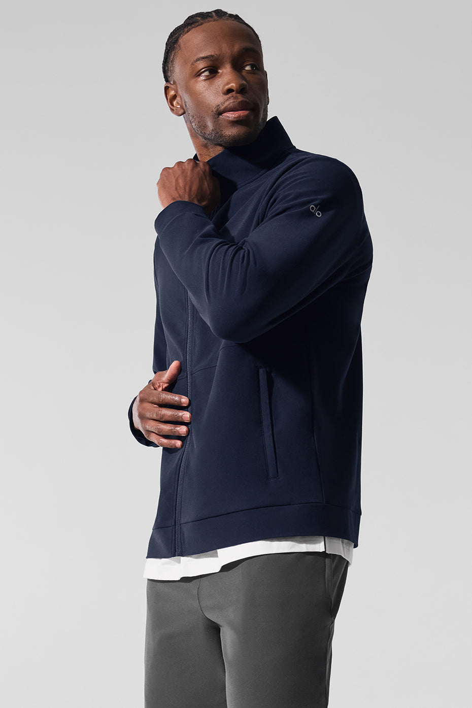 Conquer Max Mock Neck Full Zip - Navy — photo 5