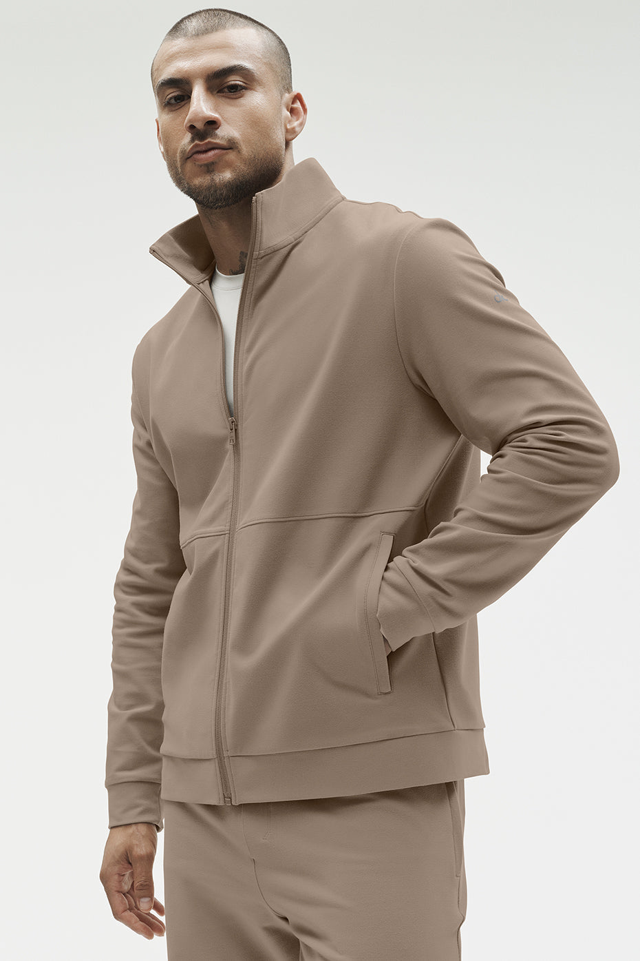 Conquer Max Mock Neck Full Zip - Gravel — photo 1