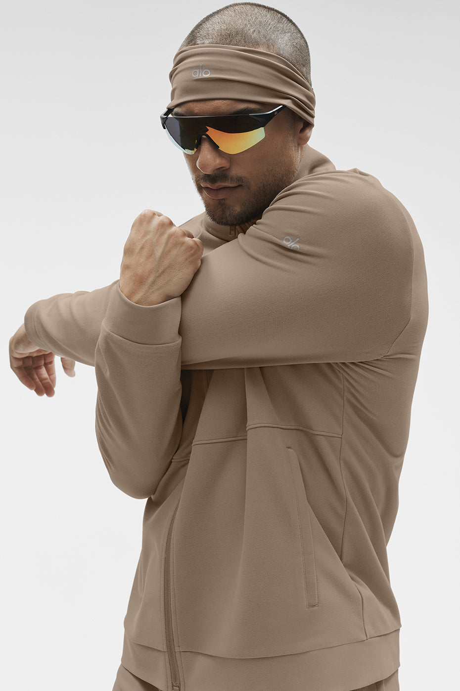Conquer Max Mock Neck Full Zip - Gravel — photo 3