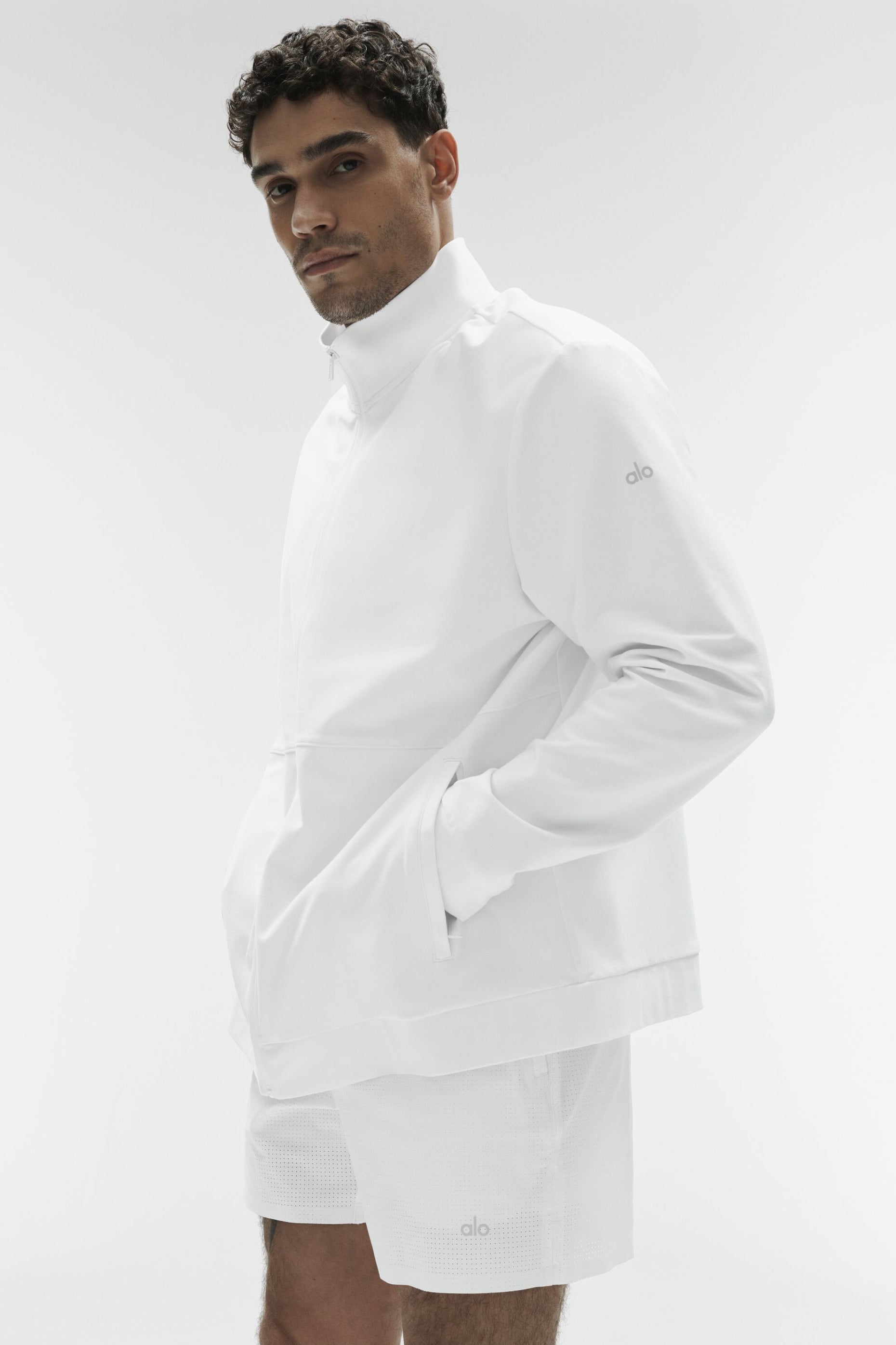 Conquer Max Mock Neck Full Zip - White — photo 1