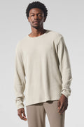 Elevate Waffle Long Sleeve Crew - Bone — photo 1