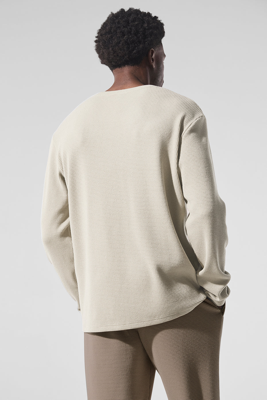 Elevate Waffle Long Sleeve Crew - Bone — photo 2