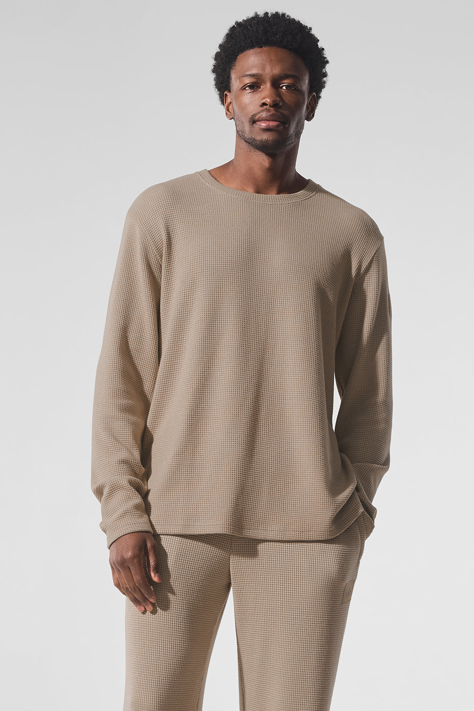 Elevate Waffle Long Sleeve Crew - Gravel — photo 1