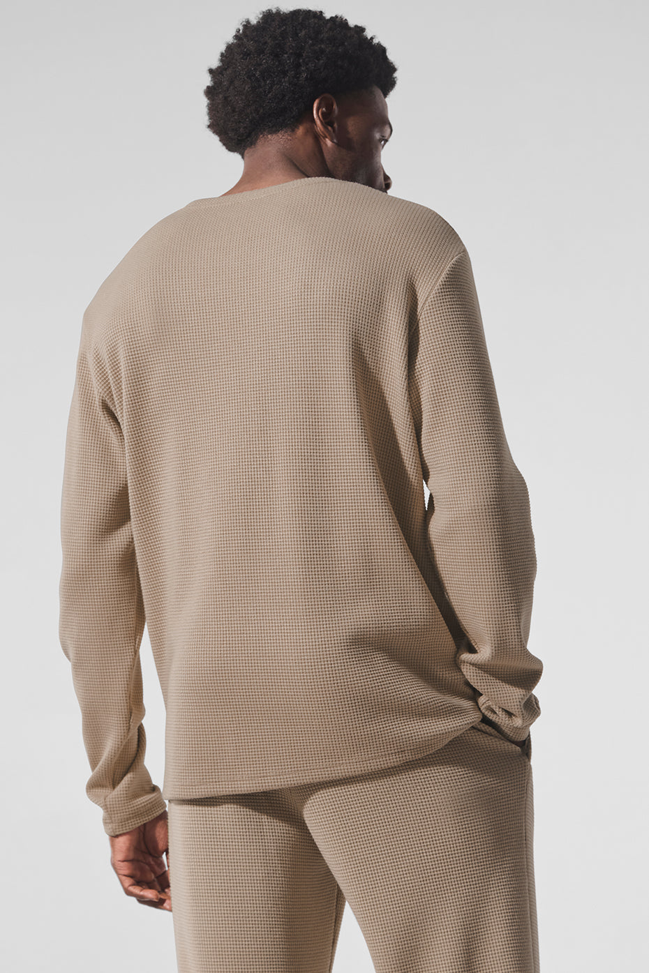 Elevate Waffle Long Sleeve Crew - Gravel — photo 3