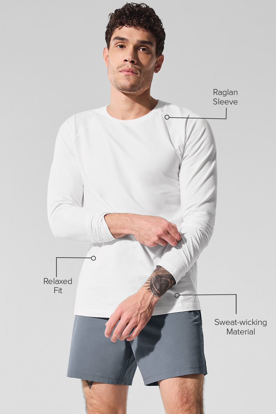 ALO Vapor Crewneck Long Sleeve - White — photo 2