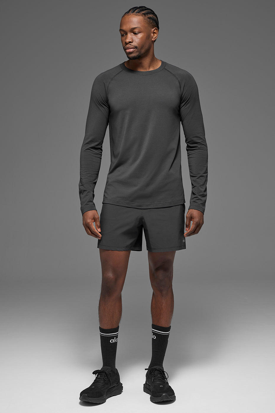 ALO Vapor Crewneck Long Sleeve - Anthracite — photo 5