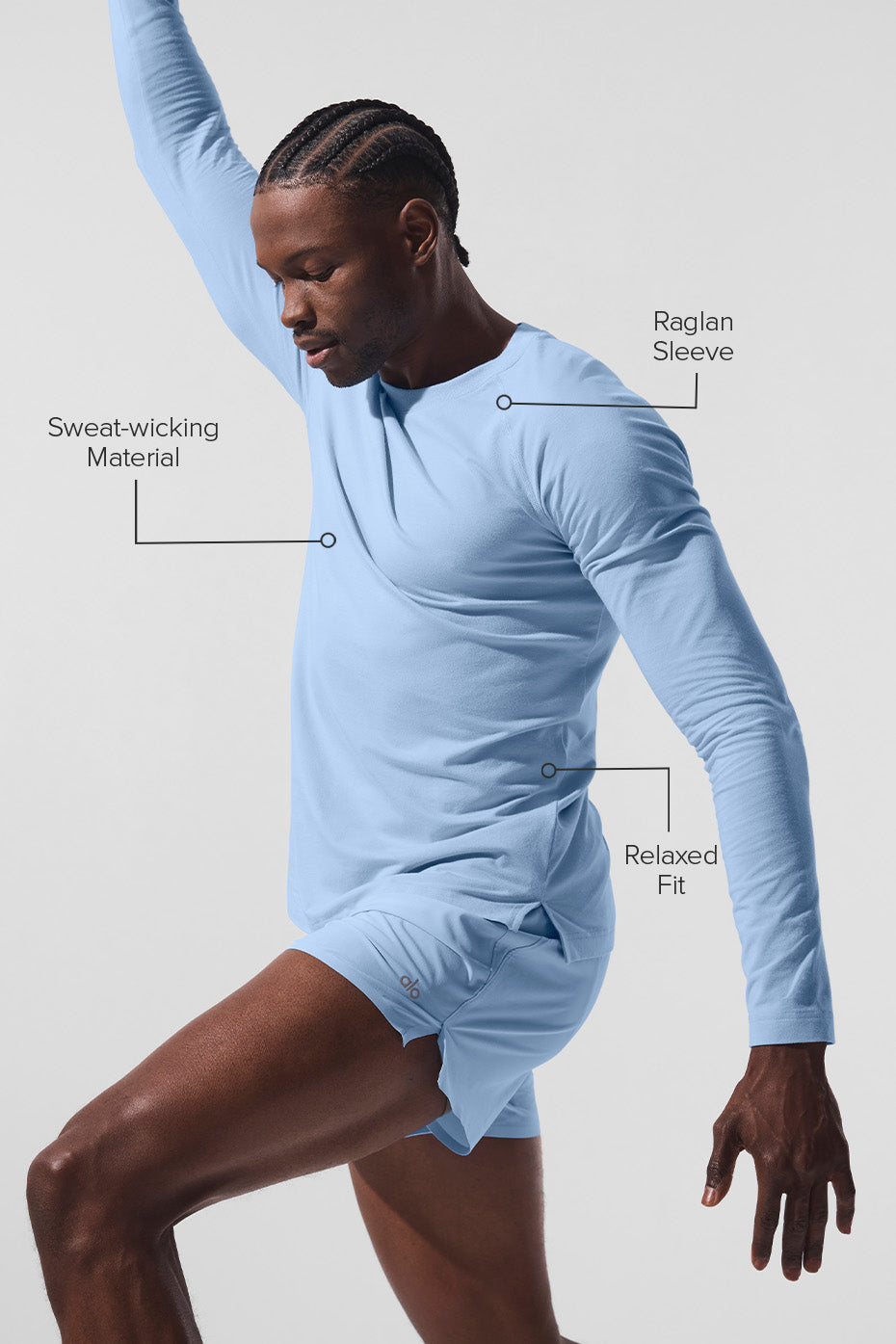 ALO Vapor Crewneck Long Sleeve - Seashell Blue — photo 2