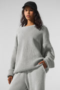Domain Rib Knit Crew Sweater - Athletic Heather Grey — photo 1