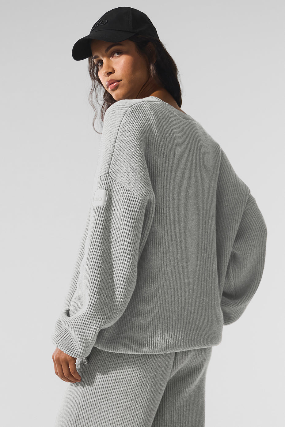 Domain Rib Knit Crew Sweater - Athletic Heather Grey — photo 4