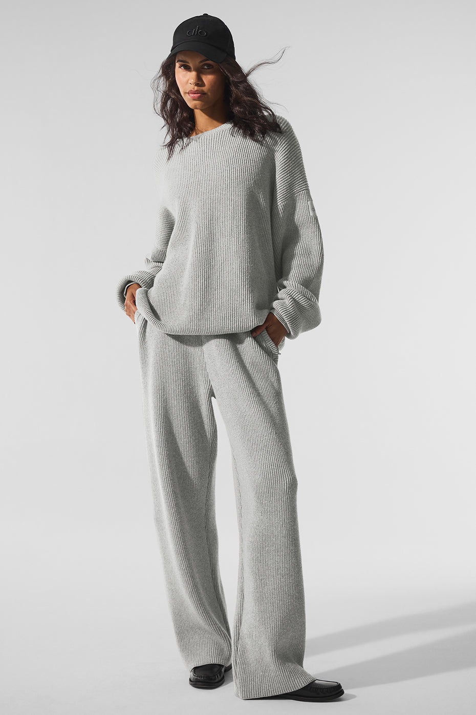 Domain Rib Knit Crew Sweater - Athletic Heather Grey — photo 3