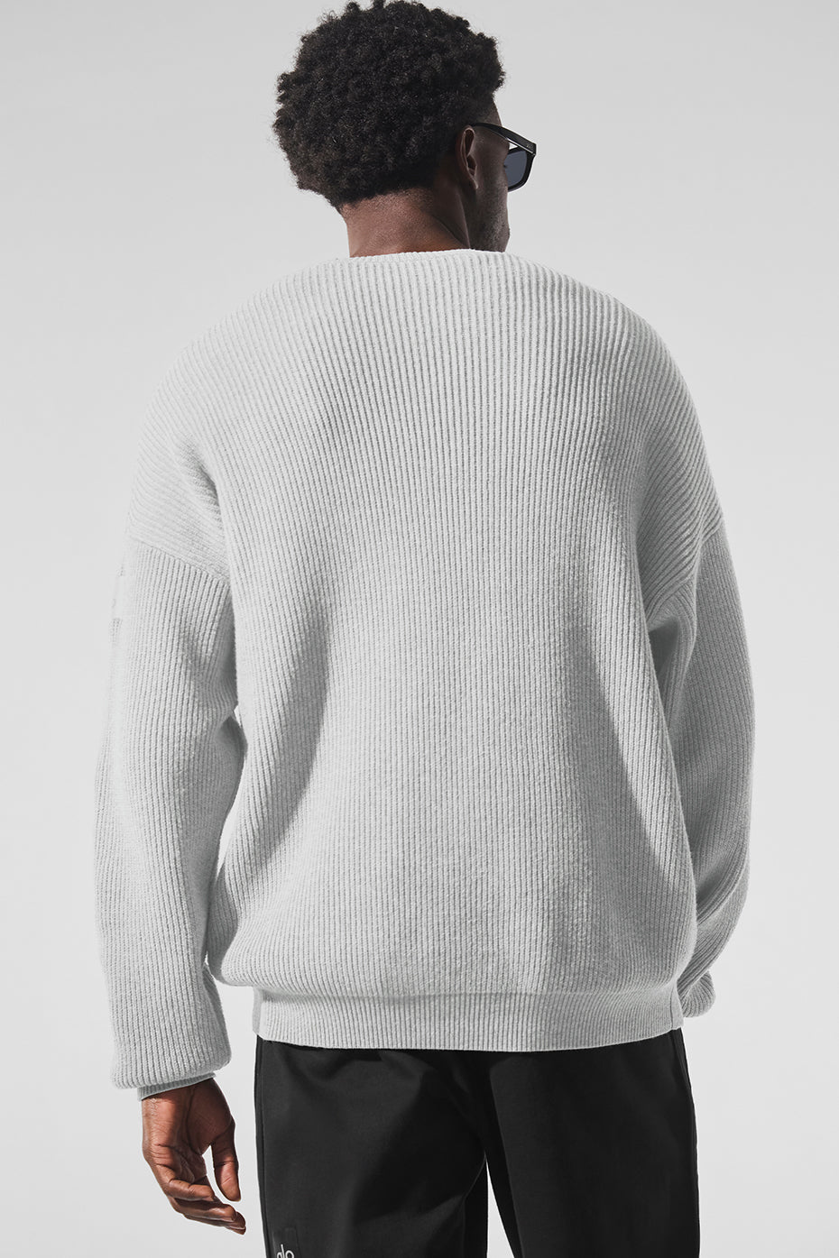 Domain Rib Knit Crew Sweater - Athletic Heather Grey — photo 3