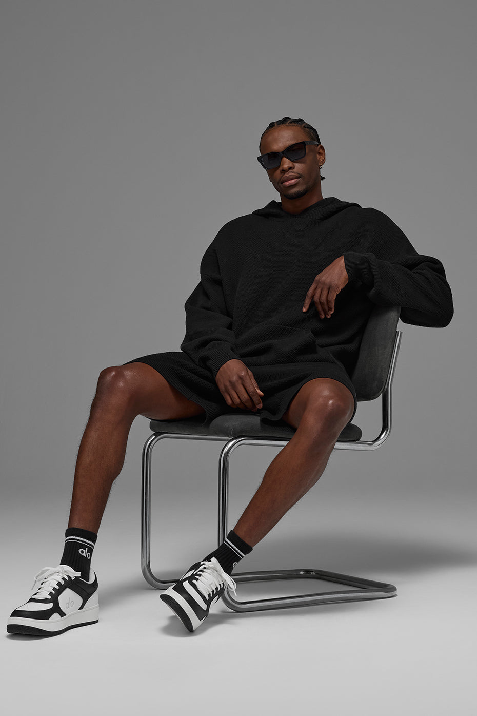 Sports Club Sweater Knit Hoodie - Black — photo 5