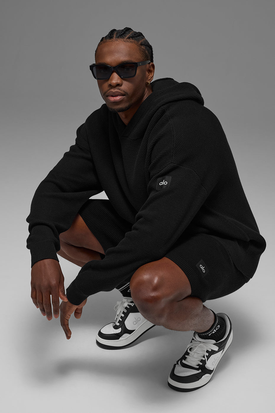 Sports Club Sweater Knit Hoodie - Black — photo 4