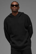 Sports Club Sweater Knit Hoodie - Black — photo 1