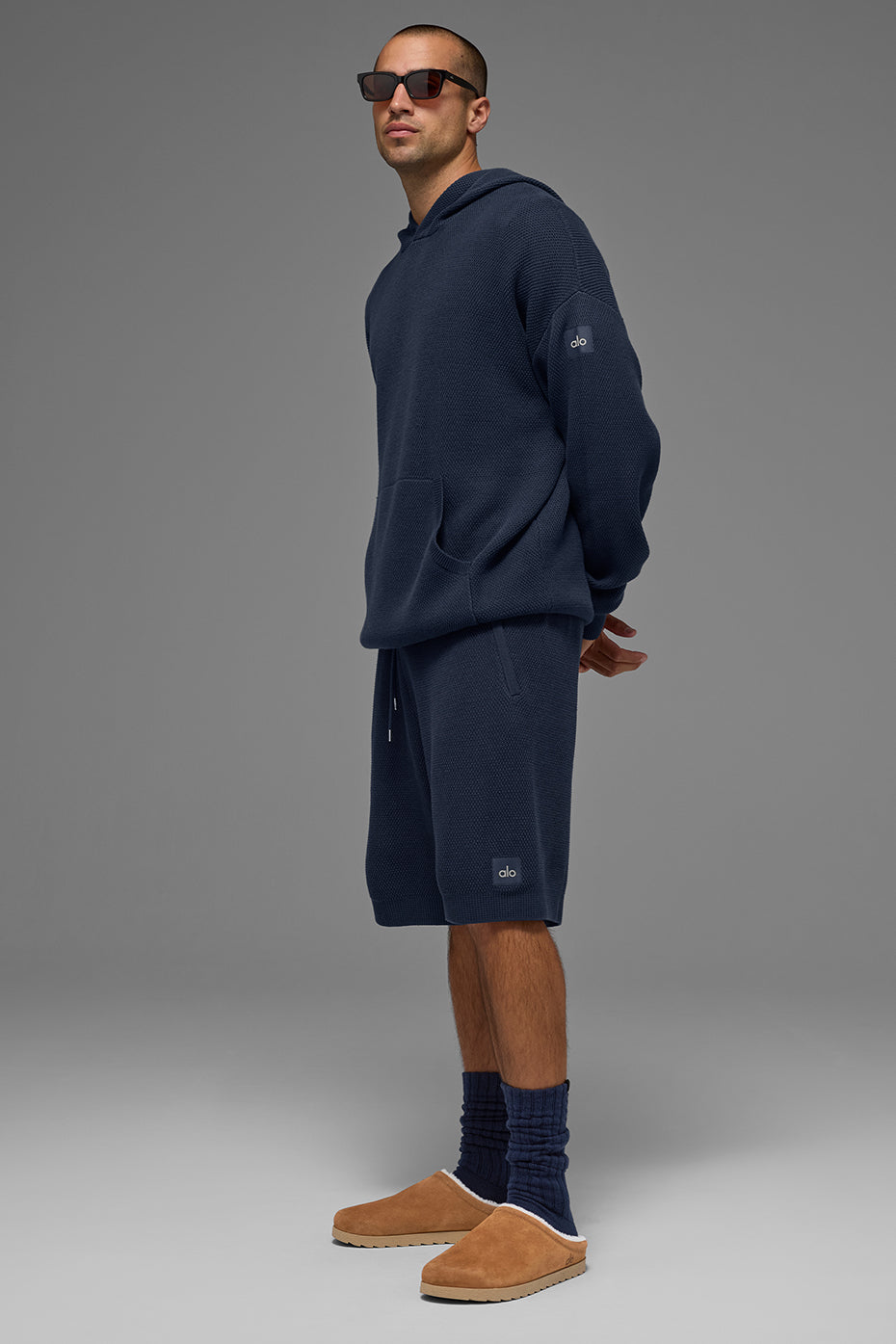Sports Club Sweater Knit Hoodie - Navy — photo 5
