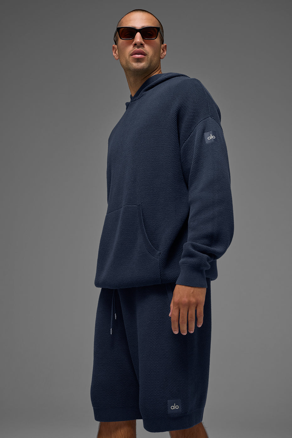 Sports Club Sweater Knit Hoodie - Navy — photo 3