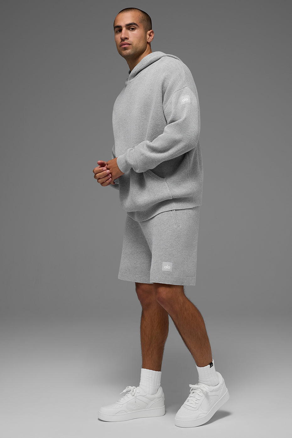 Sports Club Sweater Knit Hoodie - Athletic Heather Grey — photo 4